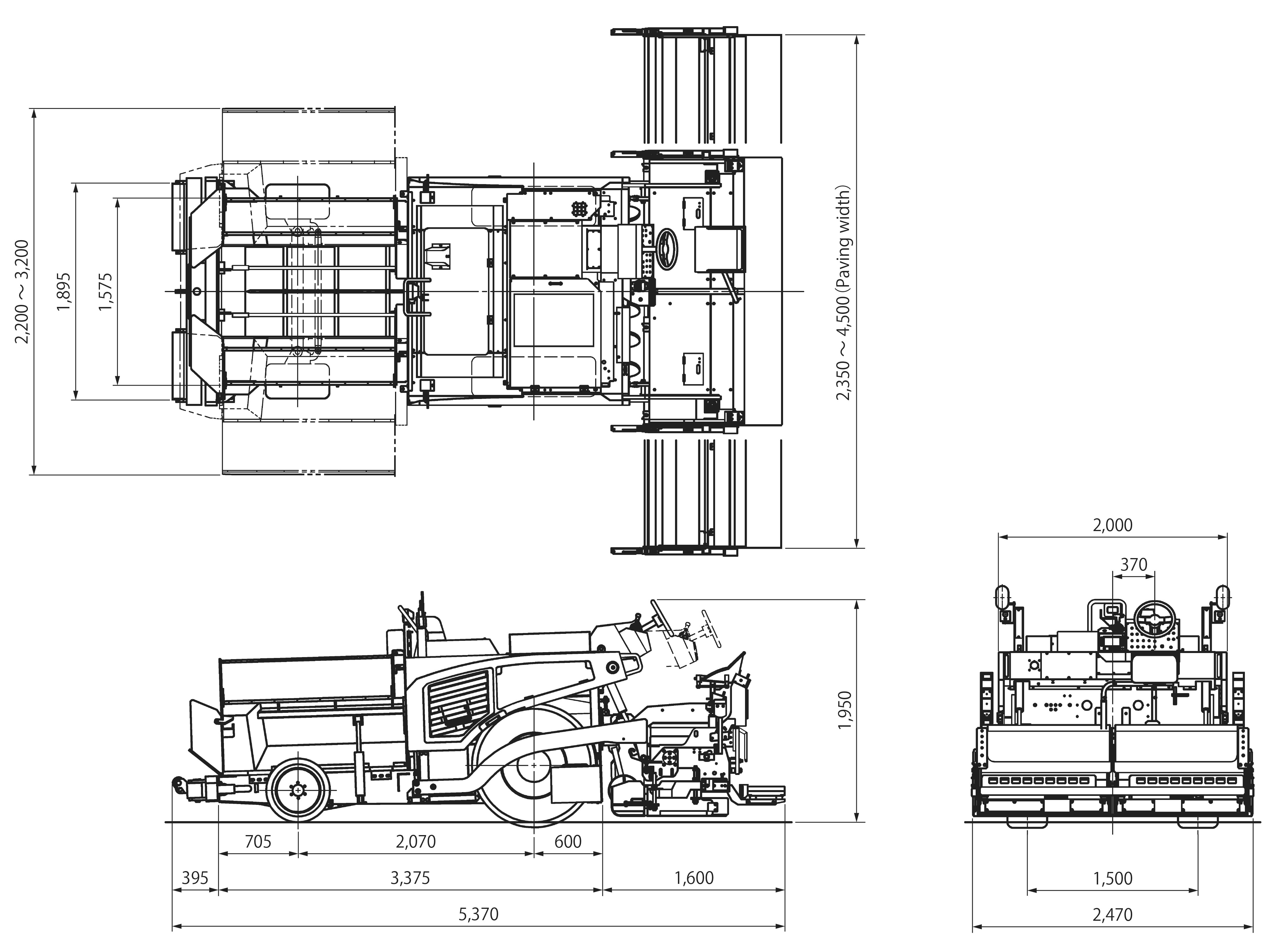 Wheels Type Mini Asphalt Paver: F45W5EH