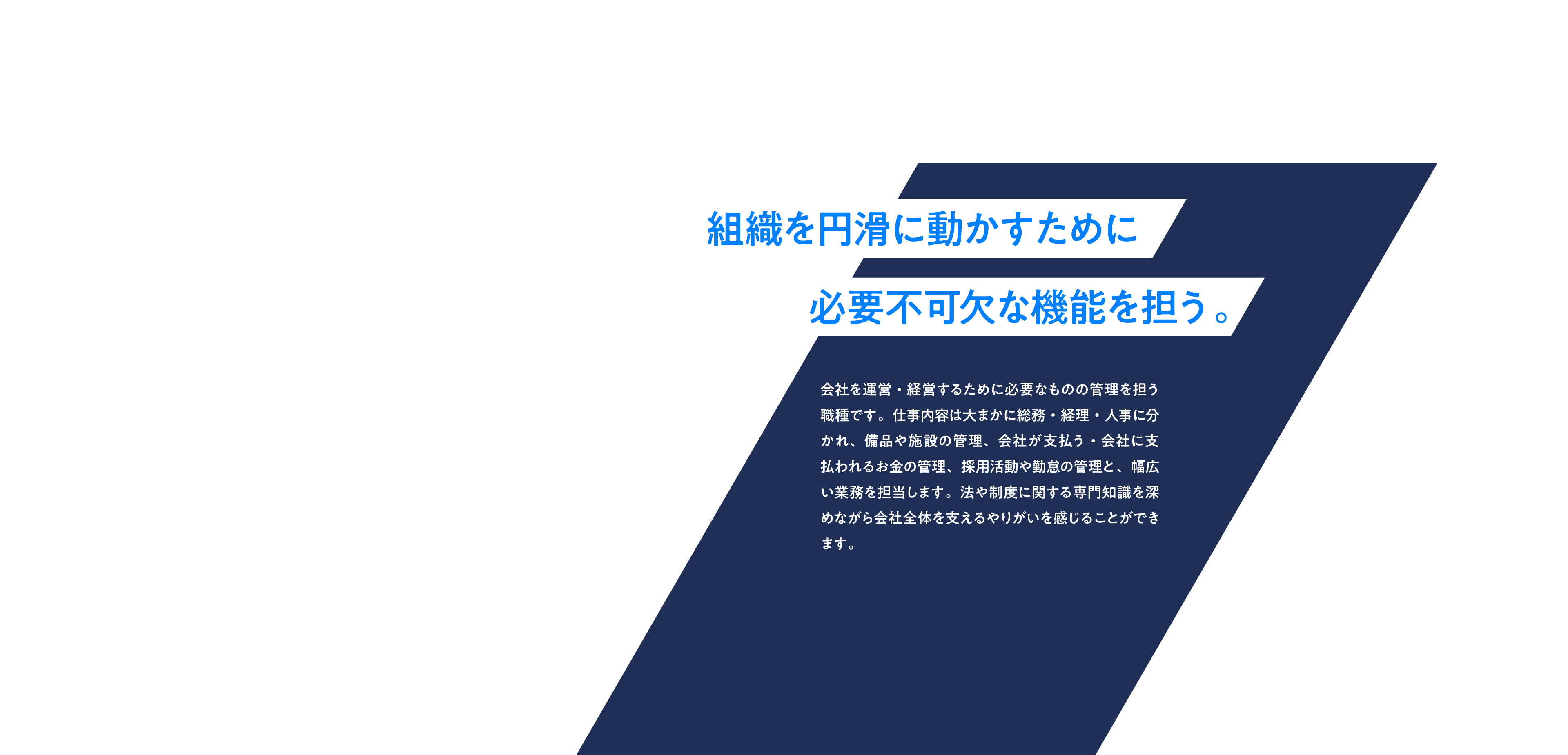 組織を円滑に動かすために必要不可欠な機能を担う。